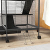 PawHut 4-Tier Rolling Small Animal Cage, Deluxe Guinea Pig Cage, Ferret Cage for Mink Chinchilla Kitten Rabbit, Small Pet Play House with Hammock Platform, Ramp, Removable Tray, Charcoal Grey