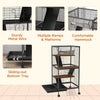 PawHut 4-Tier Rolling Small Animal Cage, Deluxe Guinea Pig Cage, Ferret Cage for Mink Chinchilla Kitten Rabbit, Small Pet Play House with Hammock Platform, Ramp, Removable Tray, Charcoal Grey
