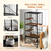 PawHut Small Animal Cage with Wheels, Pet Playpen for Rat, Kitten, Ferrets, Chinchillas with Bottom Storage Shelf, Removable Tray, Ramp, 24.2" x 17.9" x 53.5", Black