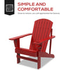 Outsunny Classic Adirondack Chair Muskoka Chair, Garden Deck Chair with Cup Holder for Patio, Indoor, Backyard, Red