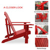 Outsunny Classic Adirondack Chair Muskoka Chair, Garden Deck Chair with Cup Holder for Patio, Indoor, Backyard, Red