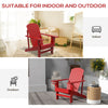 Outsunny Classic Adirondack Chair Muskoka Chair, Garden Deck Chair with Cup Holder for Patio, Indoor, Backyard, Red