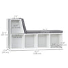 HOMCOM Bookshelf with Reading Nook, Bookcase with Seat Cushion, 5 Cube Storage Shelf for Home Office, Study, Grey