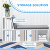 HOMCOM Bookshelf with Reading Nook, Bookcase with Seat Cushion, 5 Cube Storage Shelf for Home Office, Study, Grey