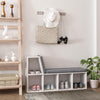 HOMCOM Bookshelf with Reading Nook, Bookcase with Seat Cushion, 5 Cube Storage Shelf for Home Office, Study, Grey