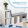 HOMCOM Bookshelf with Reading Nook, Bookcase with Seat Cushion, 5 Cube Storage Shelf for Home Office, Study, Grey