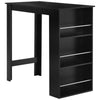 HOMCOM Modern Bar Table, Bar Height Dining Table with 3 Storage Shelves for Kitchen, Dining Room, Living Room, Black
