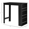 HOMCOM Modern Bar Table, Bar Height Dining Table with 3 Storage Shelves for Kitchen, Dining Room, Living Room, Black