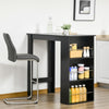 HOMCOM Modern Bar Table, Bar Height Dining Table with 3 Storage Shelves for Kitchen, Dining Room, Living Room, Black