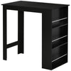 HOMCOM Modern Bar Table, Bar Height Dining Table with 3 Storage Shelves for Kitchen, Dining Room, Living Room, Black