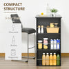 HOMCOM Modern Bar Table, Bar Height Dining Table with 3 Storage Shelves for Kitchen, Dining Room, Living Room, Black
