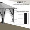 Outsunny 13' x 13' Pop Up Canopy with Mesh Sidewalls and Water/Sand Bag, UPF 50+ Easy Up Canopy Tent Shelter, Wheeled Carry Bag for Garden, Backyard, Patio, Lawn, Dark Grey