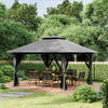 Outsunny 13' x 13' Pop Up Canopy with Mesh Sidewalls and Water/Sand Bag, UPF 50+ Easy Up Canopy Tent Shelter, Wheeled Carry Bag for Garden, Backyard, Patio, Lawn, Dark Grey