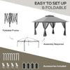Outsunny 13' x 13' Pop Up Canopy with Mesh Sidewalls and Water/Sand Bag, UPF 50+ Easy Up Canopy Tent Shelter, Wheeled Carry Bag for Garden, Backyard, Patio, Lawn, Dark Grey