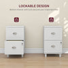 HOMCOM 2 Drawer File Cabinet, Lockable Filing Cabinet with Adjustable Hanging Bars for A4 and Letter for Home Office, White