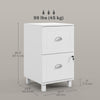 HOMCOM 2 Drawer File Cabinet, Lockable Filing Cabinet with Adjustable Hanging Bars for A4 and Letter for Home Office, White