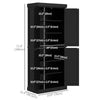 HOMCOM 72.5" Kitchen Pantry Cabinet, Freestanding Kitchen Pantry Storage Cabinet with 4 Doors, Black