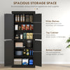 HOMCOM 72.5" Kitchen Pantry Cabinet, Freestanding Kitchen Pantry Storage Cabinet with 4 Doors, Black