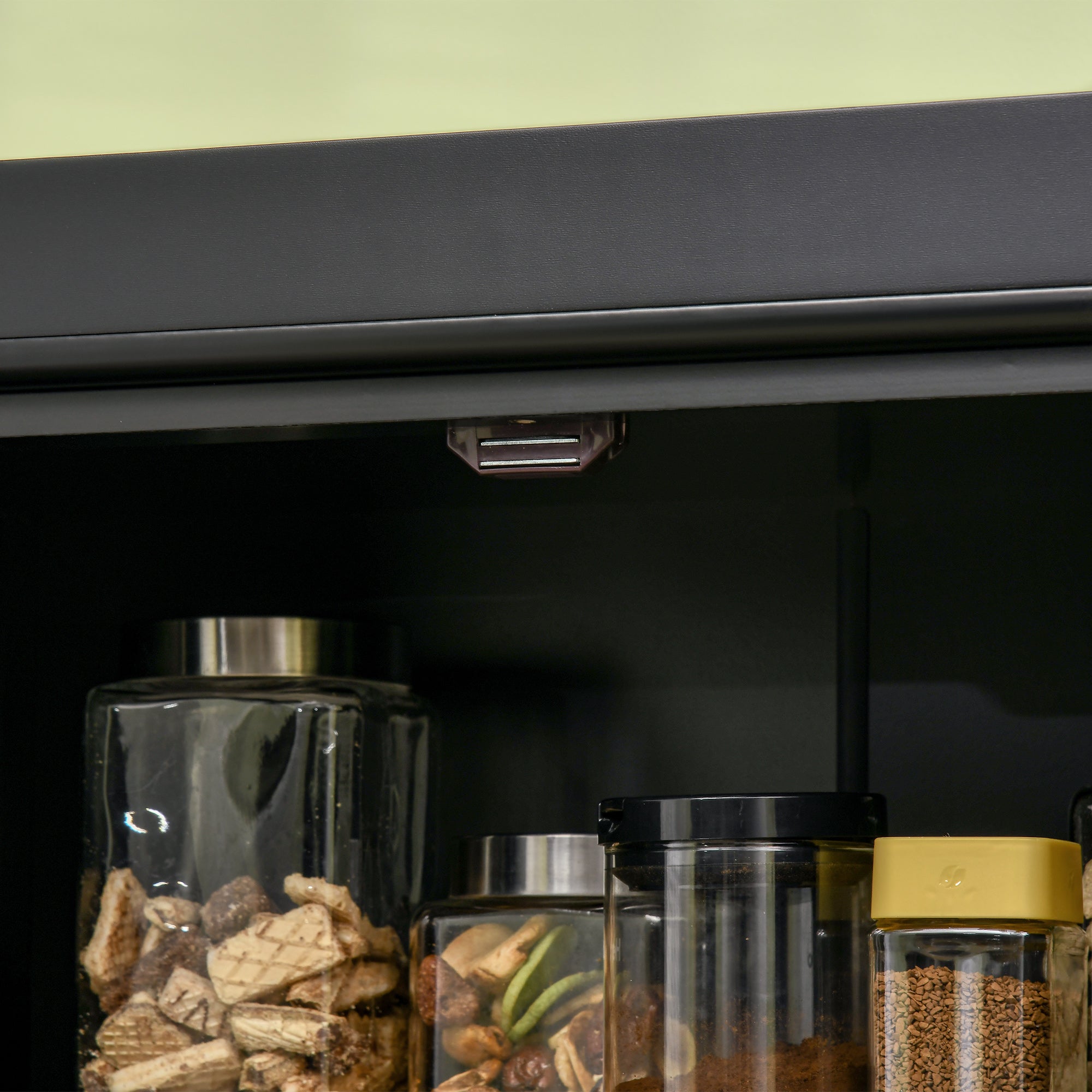 HOMCOM 72.5" Kitchen Pantry Cabinet, Freestanding Kitchen Pantry Storage Cabinet with 4 Doors, Black