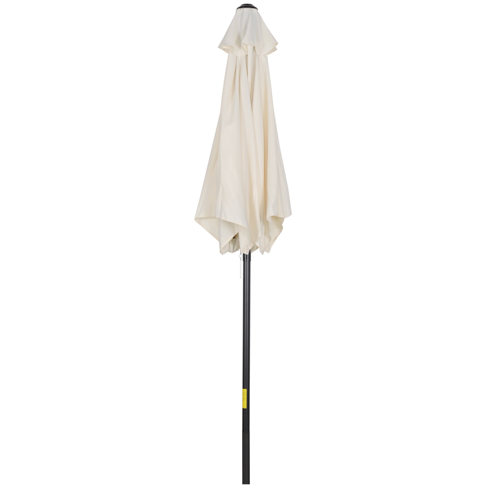 Outsunny 6.6FT Patio Umbrella, Outdoor Parasol Sun Shade with 6 Ribs for Balcony, Beach, Garden, Cream White