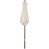 Outsunny 6.6FT Patio Umbrella, Outdoor Parasol Sun Shade with 6 Ribs for Balcony, Beach, Garden, Cream White
