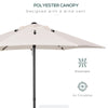 Outsunny 6.6FT Patio Umbrella, Outdoor Parasol Sun Shade with 6 Ribs for Balcony, Beach, Garden, Cream White