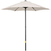 Outsunny 6.6FT Patio Umbrella, Outdoor Parasol Sun Shade with 6 Ribs for Balcony, Beach, Garden, Cream White
