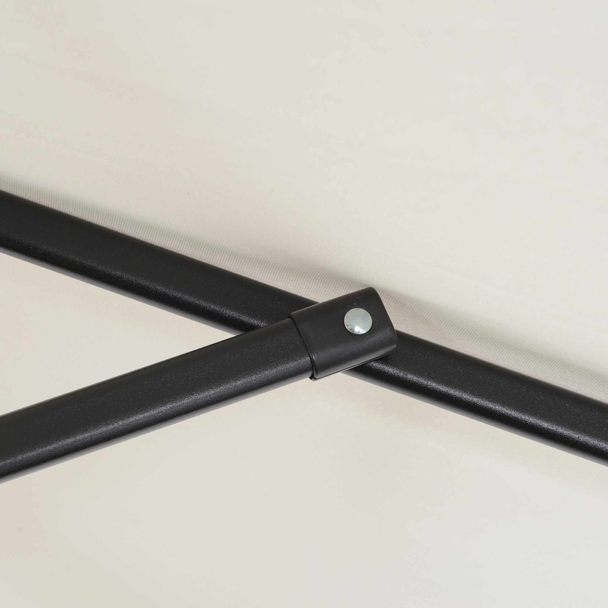 Outsunny 6.6FT Patio Umbrella, Outdoor Parasol Sun Shade with 6 Ribs for Balcony, Beach, Garden, Cream White