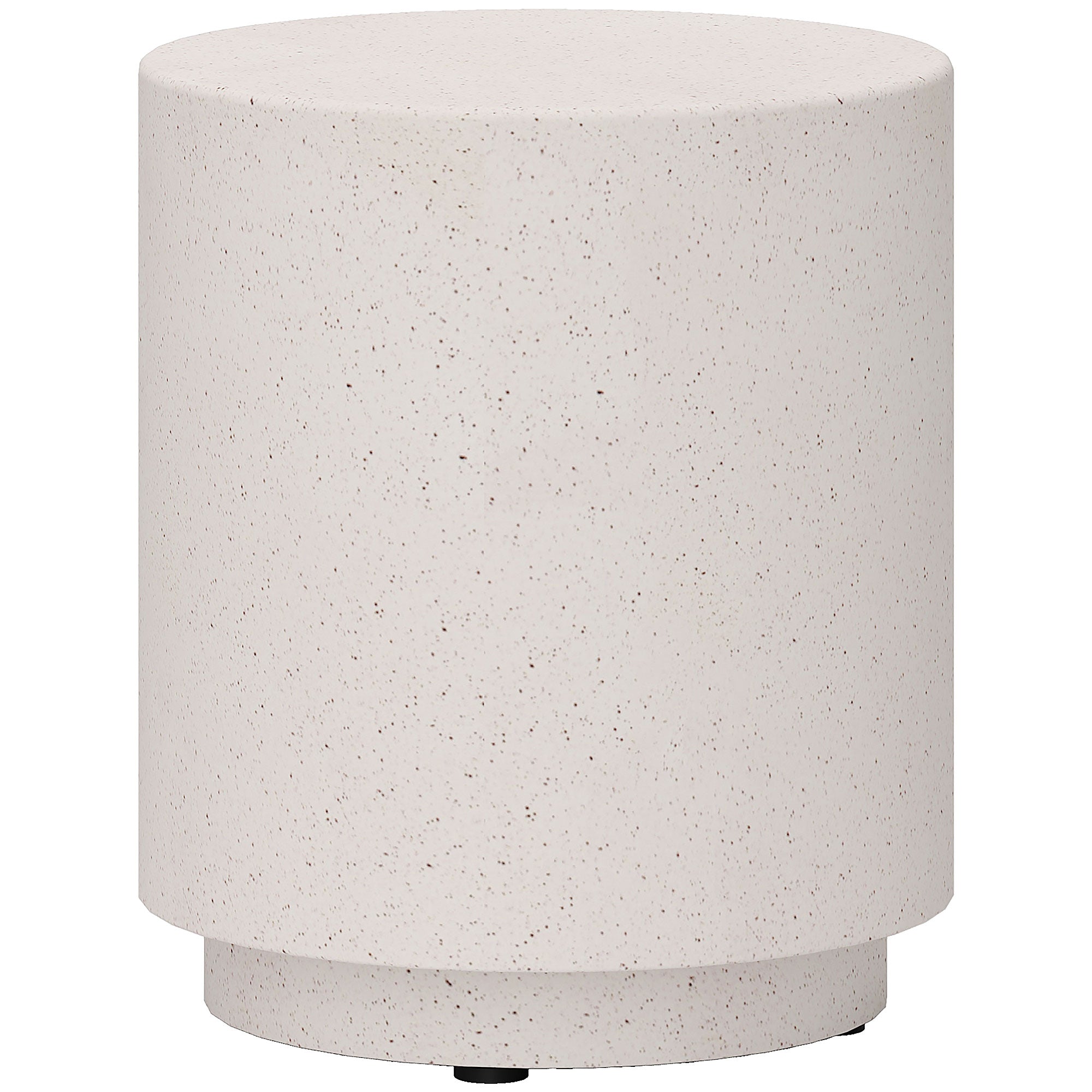 HOMCOM Round Side Table, Lightweight Accent Table with Terrazzo Finish, 17" End Table with 4 Adjustable Feet for Indoor, Outdoor, Cream White