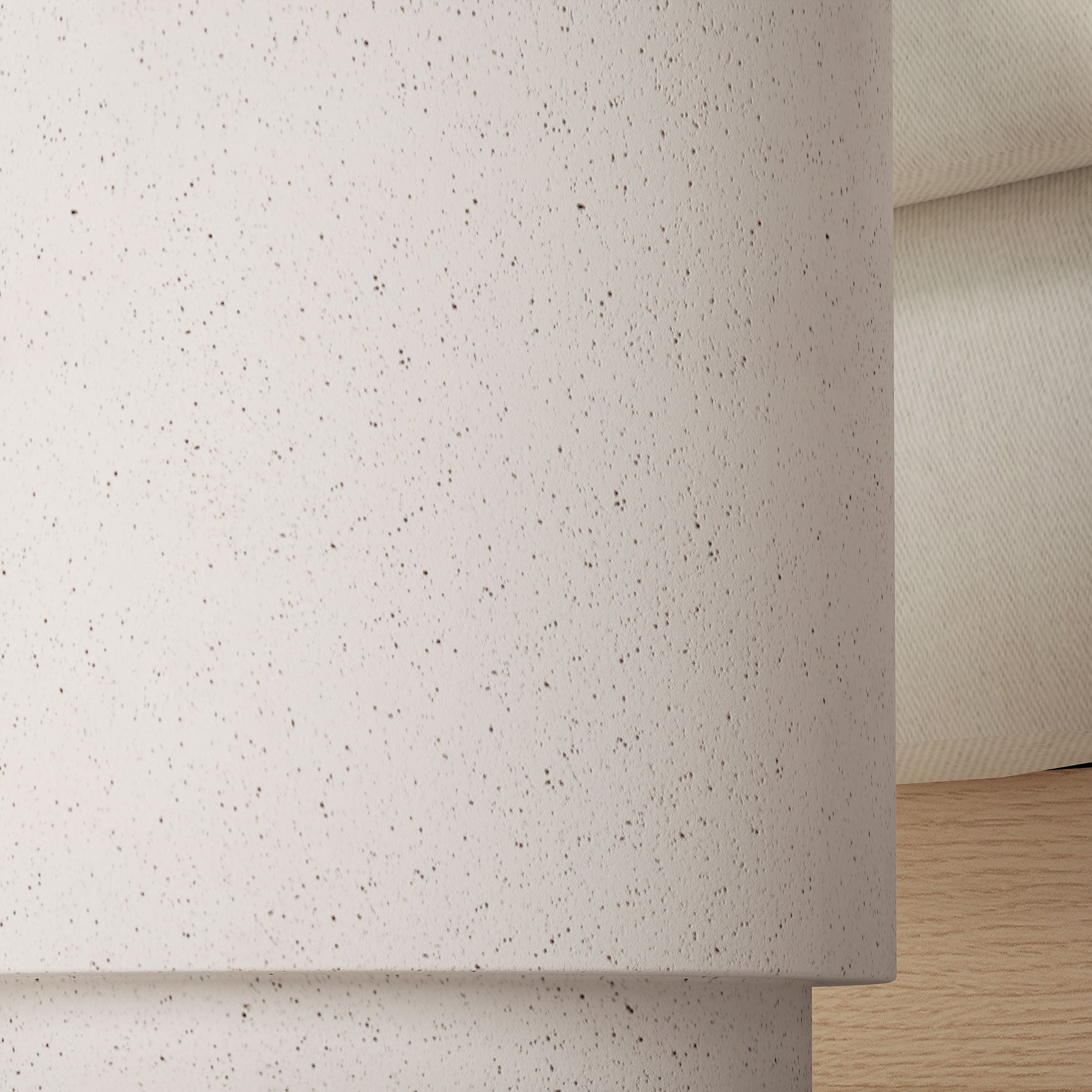 HOMCOM Round Side Table, Lightweight Accent Table with Terrazzo Finish, 17" End Table with 4 Adjustable Feet for Indoor, Outdoor, Cream White