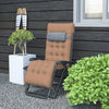 Outsunny Padded Zero Gravity Chair, Folding Recliner Chair, Patio Lounger with Cup Holder, Headrest, Adjustable Backrest, Removable Cushion for Outdoor, Patio, Deck, Khaki