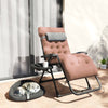 Outsunny Padded Zero Gravity Chair, Folding Recliner Chair, Patio Lounger with Cup Holder, Headrest, Adjustable Backrest, Removable Cushion for Outdoor, Patio, Deck, Khaki
