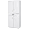 HOMCOM 72" Tall Kitchen Pantry Cabinet, Freestanding Kitchen Storage Cabinet with 4 Doors, Drawer and 3 Adjustable Shelves, White
