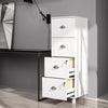 HOMCOM Vertical Filing Cabinet with 4 Drawers, Lockable File Cabinet with Adjustable Hanging Bars for A4 and Letter for Home Office, White