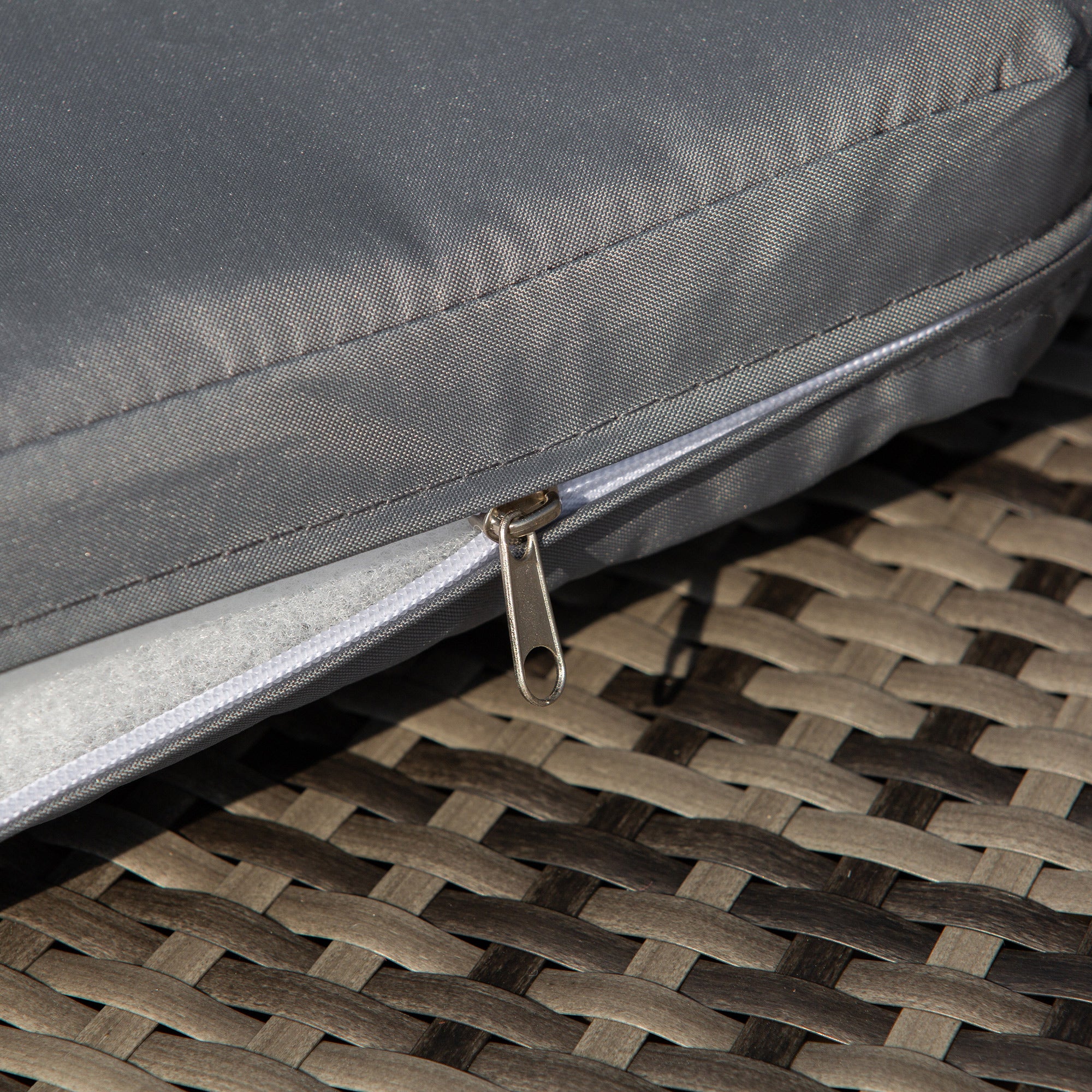 Outsunny 4 Pieces Outdoor Daybed with Retractable Canopy, PE Rattan Wicker Round Sofa Day Bed, Patio Sectional  Conversation Furniture Set with Cushions and Pillows, Grey