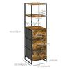 HOMCOM Industrial Storage Cabinet with 2 Open Shelves and 3 Foldable Fabric Drawers, Multifunctional Bookshelf In Living Room, Study, Rustic Brown