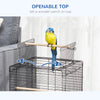 PawHut 23" Bird Cage Flight Parrot House Cockatiels Playpen with Open Play Top and Feeding Bowl Perch Pet Furniture Black