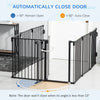 PawHut Dog Playpen DIY Adjustable, Puppy Play Pen Dog Fences Indoor with Automatically Close Lock, Pet Door for Doorway Stair, Fireplace Christmas Tree Barrier, 8-Panel, 30''H