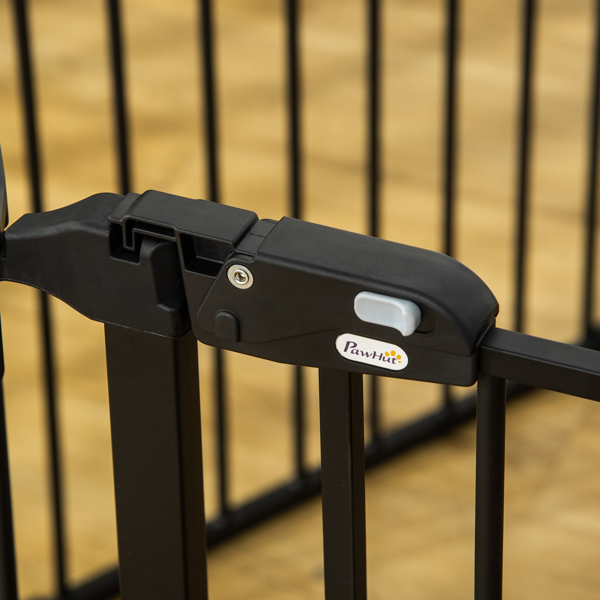 PawHut Dog Playpen DIY Adjustable, Puppy Play Pen Dog Fences Indoor with Automatically Close Lock, Pet Door for Doorway Stair, Fireplace Christmas Tree Barrier, 8-Panel, 30''H