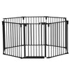 PawHut Dog Playpen DIY Adjustable, Puppy Play Pen Dog Fences Indoor with Automatically Close Lock, Pet Door for Doorway Stair, Fireplace Christmas Tree Barrier, 8-Panel, 30''H