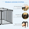 PawHut Dog Playpen DIY Adjustable, Puppy Play Pen Dog Fences Indoor with Automatically Close Lock, Pet Door for Doorway Stair, Fireplace Christmas Tree Barrier, 8-Panel, 30''H