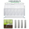 Outsunny 6' x 12' x 6.5' Polycarbonate Greenhouse, Walk-in Green House with Adjustable Roof Vent, Galvanized Base, Sliding Door and Rain Gutter for Outdoor, Garden, Backyard, Clear