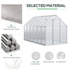 Outsunny 6' x 12' x 6.5' Polycarbonate Greenhouse, Walk-in Green House with Adjustable Roof Vent, Galvanized Base, Sliding Door and Rain Gutter for Outdoor, Garden, Backyard, Clear