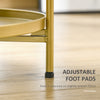 HOMCOM 2-Tier Gold End Table, Sofa Side Table for Small Spaces, Accent Table with Removable Trays and Metal Frame for Living Room Bedroom