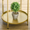 HOMCOM 2-Tier Gold End Table, Sofa Side Table for Small Spaces, Accent Table with Removable Trays and Metal Frame for Living Room Bedroom
