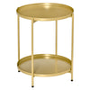 HOMCOM 2-Tier Gold End Table, Sofa Side Table for Small Spaces, Accent Table with Removable Trays and Metal Frame for Living Room Bedroom