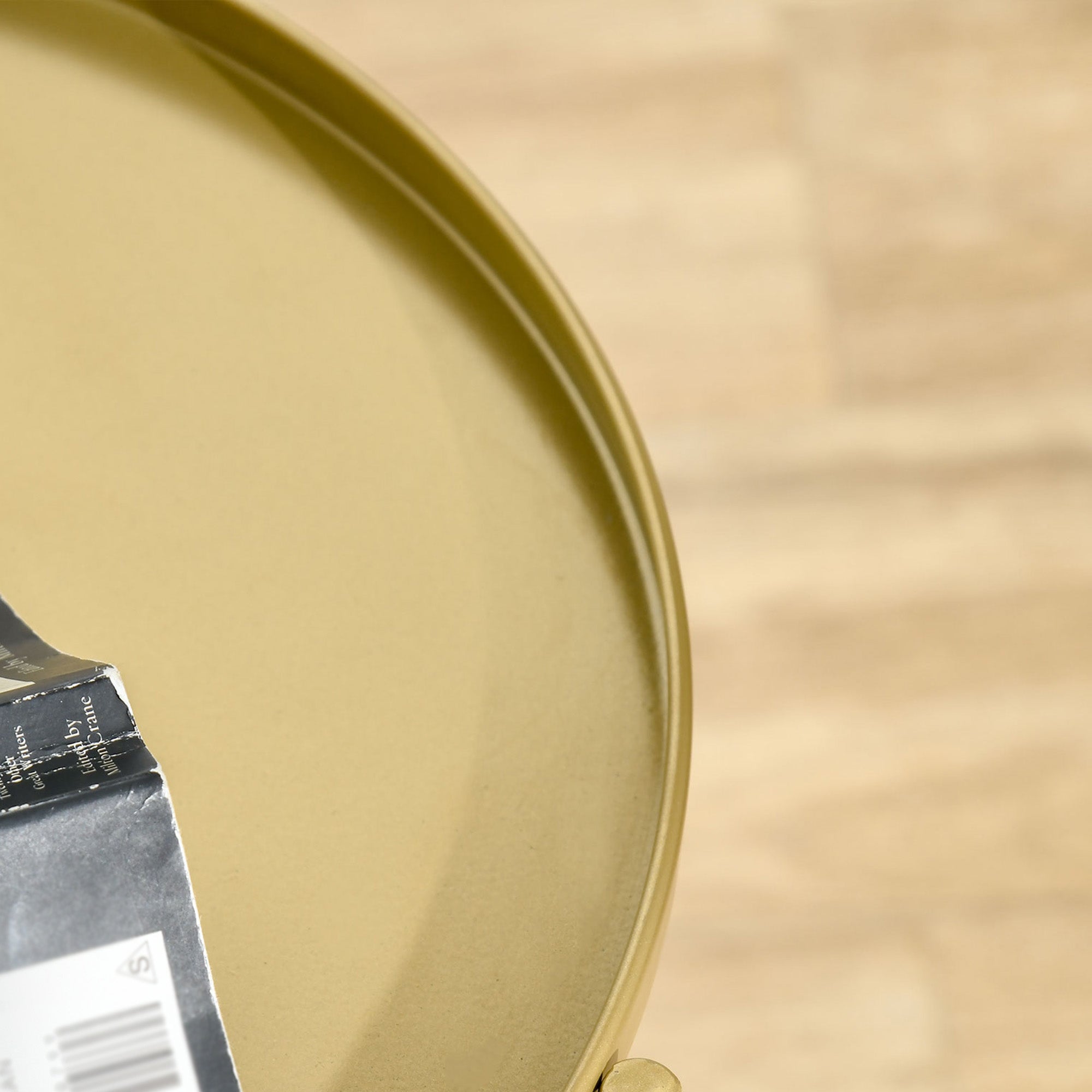 HOMCOM 2-Tier Gold End Table, Sofa Side Table for Small Spaces, Accent Table with Removable Trays and Metal Frame for Living Room Bedroom