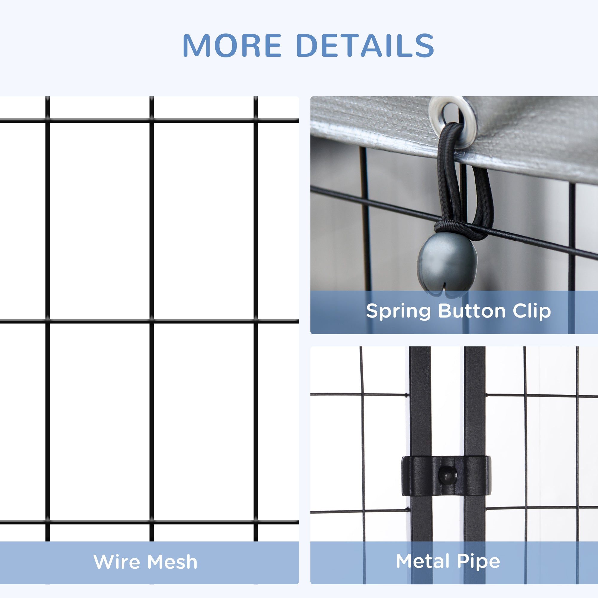PawHut 4' x 4' x 4.5' Large Outdoor Dog Kennel Run Steel Fence with UV-Resistant Oxford Cloth Roof & Secure Lock