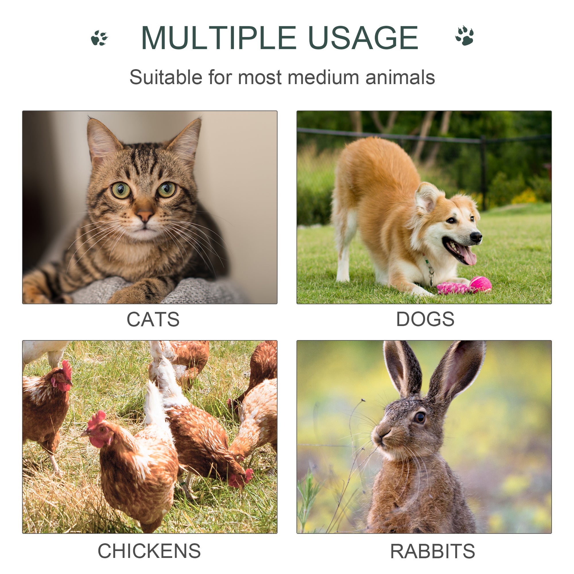 PawHut 4' x 4' x 4.5' Large Outdoor Dog Kennel Run Steel Fence with UV-Resistant Oxford Cloth Roof & Secure Lock