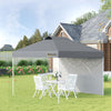 Outsunny 10' x 10' Pop Up Canopy Tent, Instant Sun Shelter with 3-level Adjustable Height, 1 Sidewall, and Wheeled Carry Bag for Outdoor, Garden, Patio, Grey